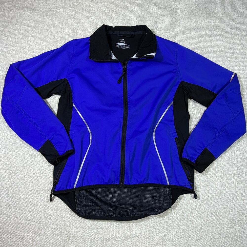 Zorrel Women Medium Black Blue Zip Front Sleeve Lightweight Cycling Bike Jacket